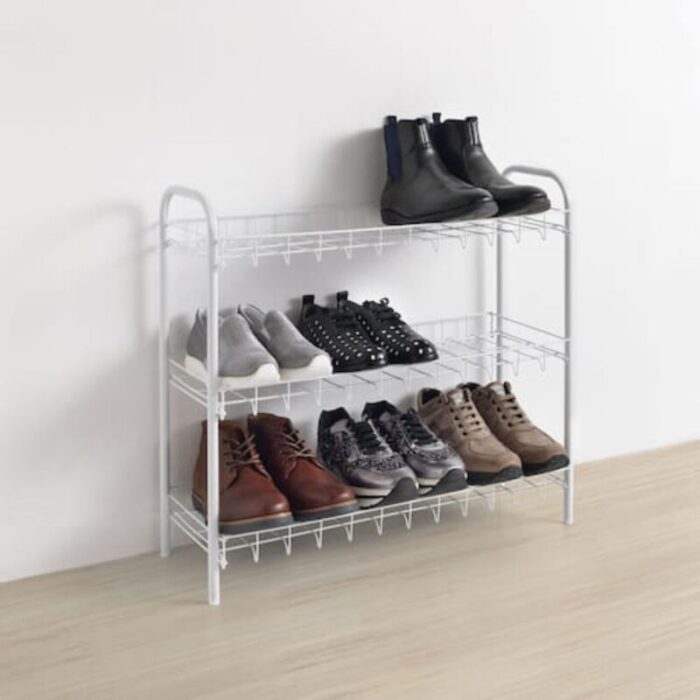 MetaltexShoeRack 3TierShoeStandOrganiserSgWhite2