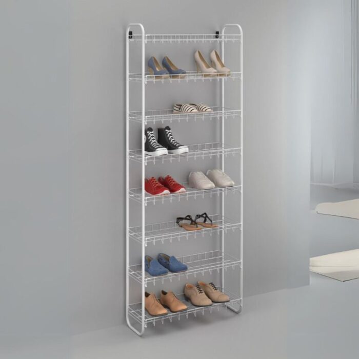 MetaltexShoeRack 8TierShoeStandOrganiserSgWhite24pairs