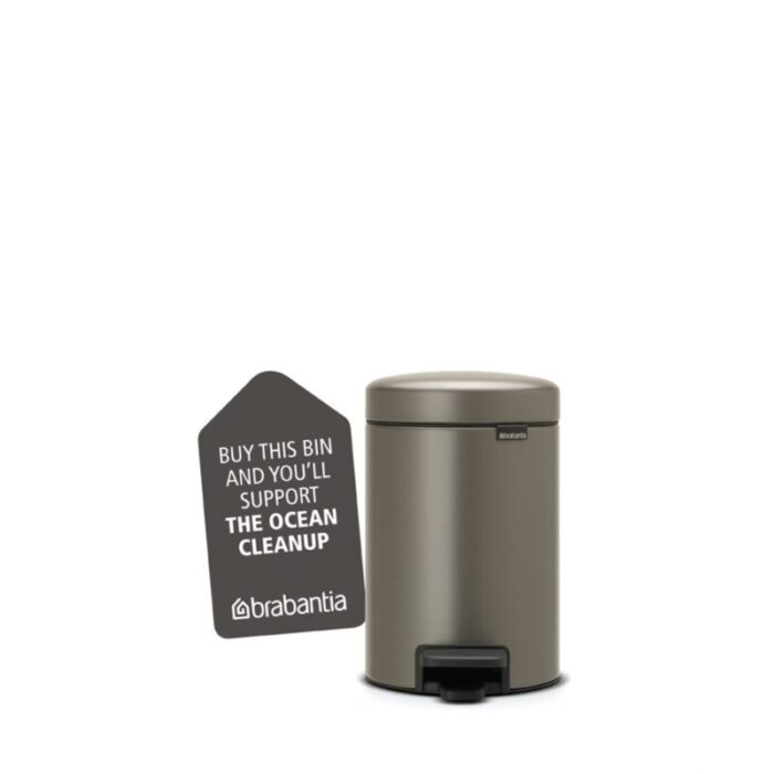 brabantia pedal bin newicon 3l soft closing platinum 113246 240801101239