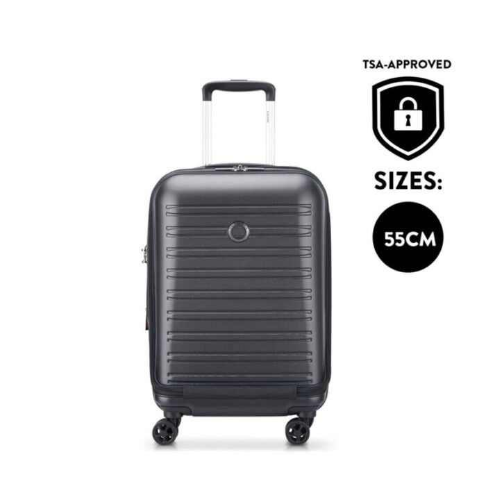 delsey segur 20 4 double wheels expandable trolley luggage case black 240801015222