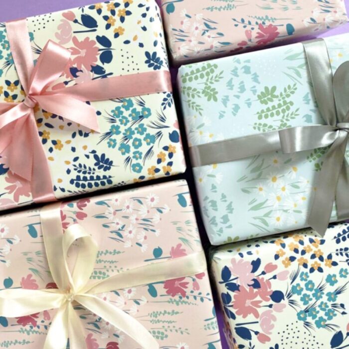 gift wrapping paper roll 3 sheets fresh florals spring meadow 231124025214 1