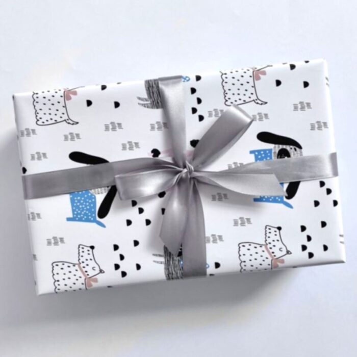 gift wrapping paper roll 3 sheets playful puppies 231124025213