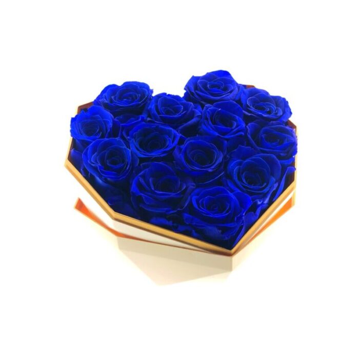 preserved real rose blue rose w white box 220127042103