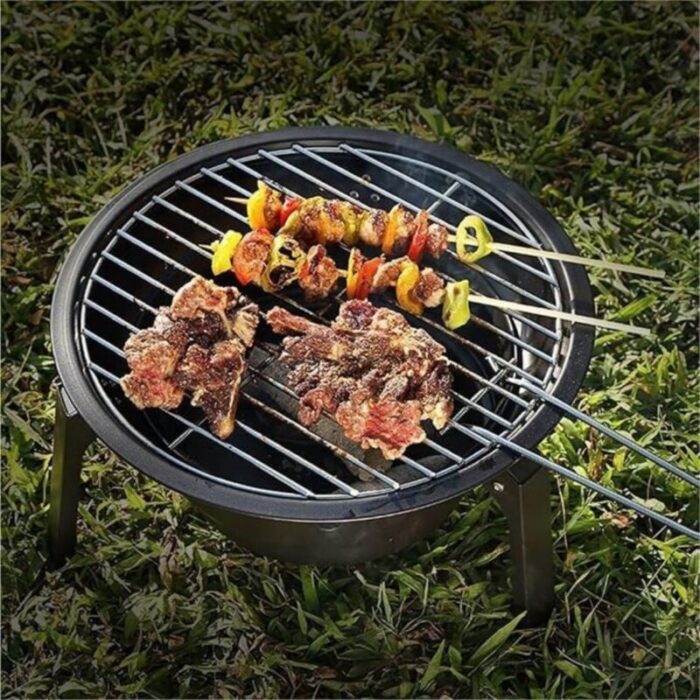 thehomeshoppeportablefoldandgrillcharcoalsmallbbqpitwithbagsaletabletopsg 11