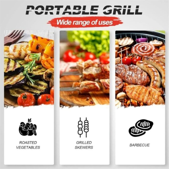 thehomeshoppeportablefoldandgrillcharcoalsmallbbqpitwithbagsaletabletopsg 9